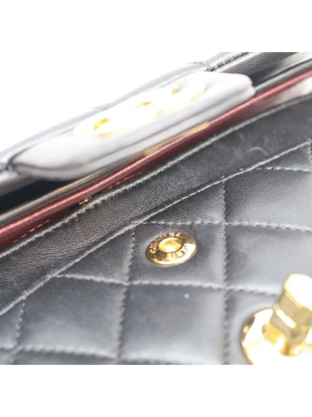 Chanel Black Lambskin Quilted 23 Shoulder Bag